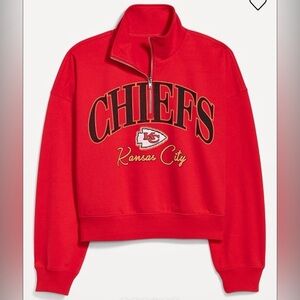 Old Navy Kansas City Chiefs NFL Football Half Zip Pullover Sweatshirt NWOT Large